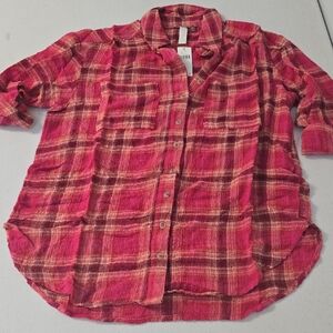 Pilcro Red Casual Button Down Shirt